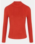 Pull en Maille stretch de fibres Ecovero® Bya rouge foncé