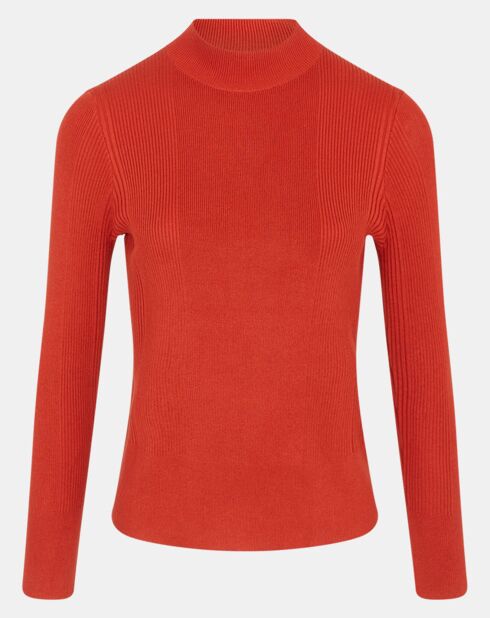 Pull en Maille stretch de fibres Ecovero® Bya rouge foncé