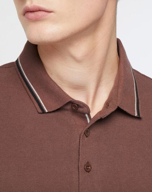 Polo en Coton bio Dolobas Heritage marron foncé