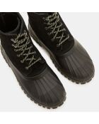 Boots en Velours de Cuir Anatra noires