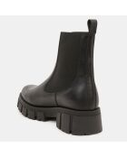 Chelsea boots en Cuir semelle épaisse noires - Talon 4 cm