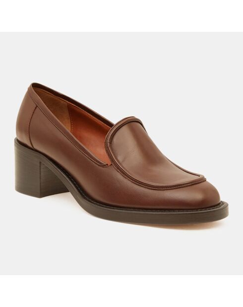 Mocassins en Cuir marron - Talon 5.5 cm