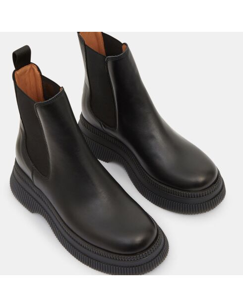 Chelsea Boots en Cuir Semelles Creepers noires - Talon 5 cm