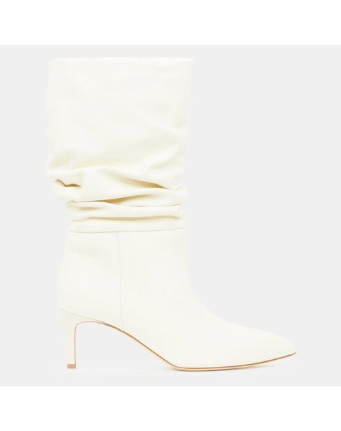 Bottes en Cuir écrues - Talon 6 cm