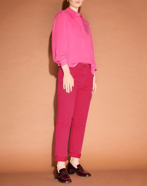 Pantalon chino Cyrilp rose foncé