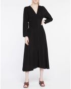 Robe mi-longue Melisse fluide fibres Ecovero® noire