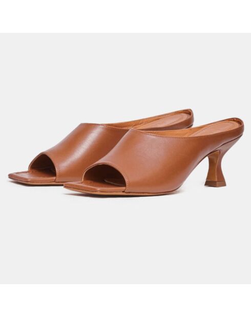 Mules en Cuir Mar Tal camel - Talon 6.5 cm
