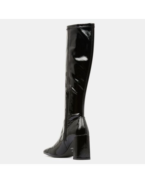 Bottes talon vernis noires - Talon 7 cm