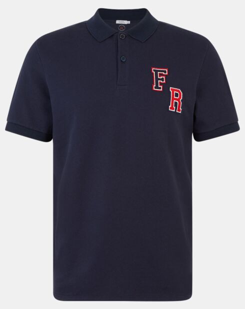 Polo en Coton piqué Piaf bleu marine
