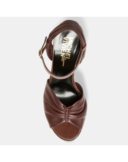 Bordeauxrode leren sandalen van Bel Air met hak van 9 cm