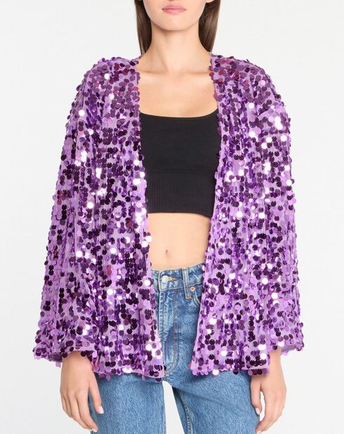 Giacca Colette con paillettes viola