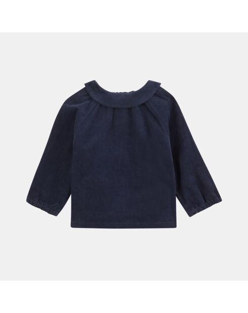 Chemise en Velours de coton Pera bleu marine