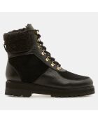 Boots en Cuir Mountain Lacet noires