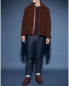 Blouson court en Sherpa Larpa marron foncé