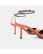 Slingbacks en Cuir Toliman orange - Talon 6.5 cm