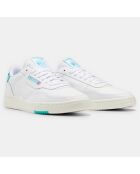 Baskets en Cuir Court Peak blanc/bleu