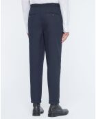 Pantalon chino en Toile de Coton bio Mujog bleu marine