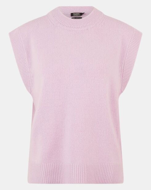 Pull en Laine & Cachemire Solal sans manches violet clair