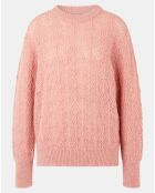 Pull en Maille pointelle mousseuse vieux rose