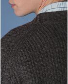 Cardigan en Laine & Cachemire Potecard Gulet Boxy gris foncé