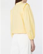 Blouse en Popeline de Coton Mimosa jaune clair