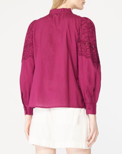 Chemise Broderies rose