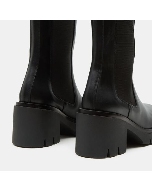 Chelsea Boots en Cuir Mid noires - Talon 8 cm