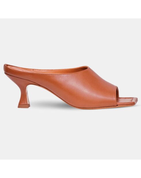 Mules en Cuir Mar Tal camel - Talon 6.5 cm