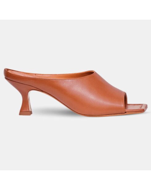Mules en Cuir Mar Tal camel - Talon 6.5 cm