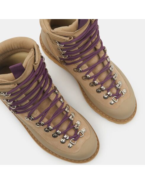 Boots en Velours de Cuir Everest beiges