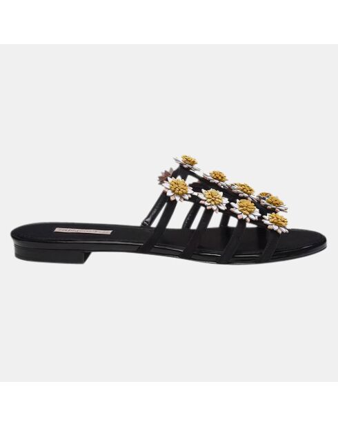 Sandales en Cuir Daisy Slide noires