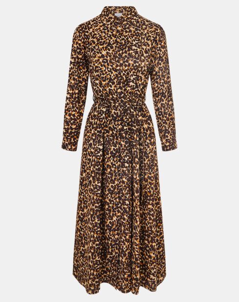 Robe Agathe léopard marron