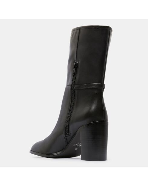 Bottes talon détail rond noires - Talon 9 cm