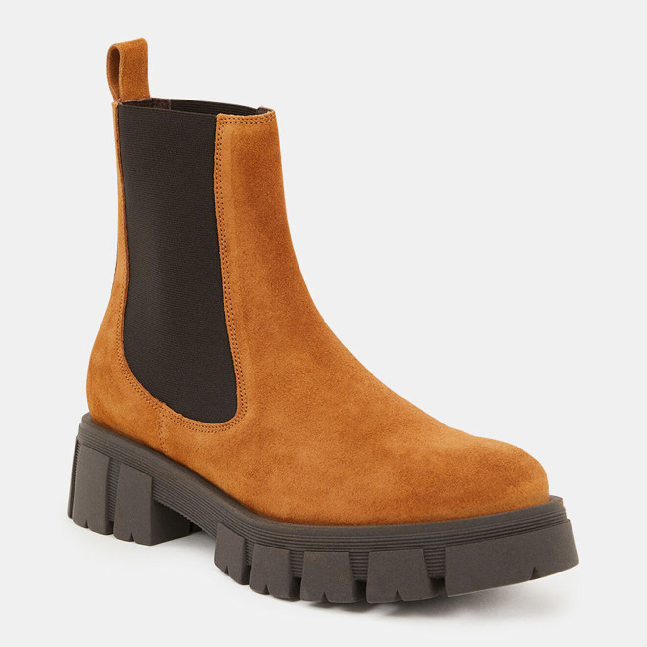 Chelsea boots semelle epaisse camel Talon 4 cm Vente privee Galeries Lafayette BazarChic