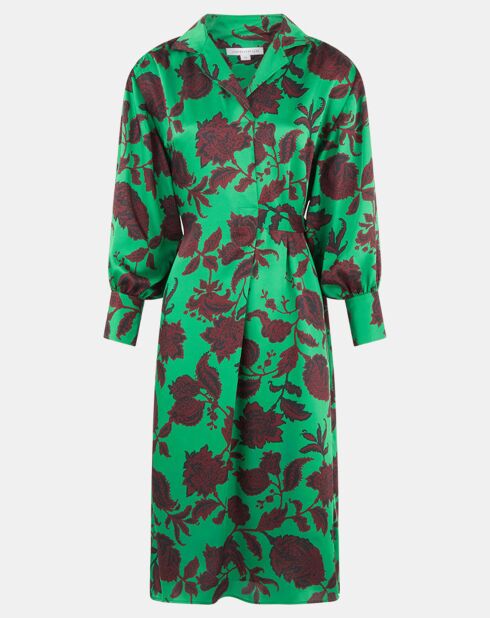 Robe Boli à fleurs verte