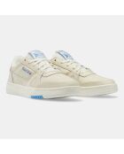 Baskets en Cuir Lt Court blanc/bleu