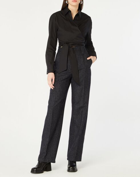 Chemise en Coton à nouer Ahouva noire