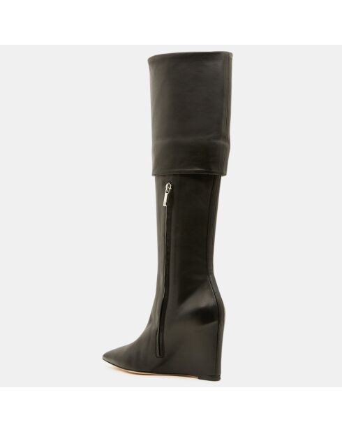 Bottes en Cuir Freja noires - Talon 8.5 cm