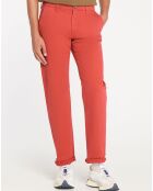 Pantalon chino en Coton bio droit Kutdroit rouge foncé