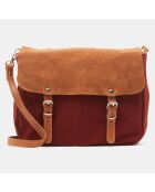 Sac cartable réversible en Cuir Mini Maths marron 20x25x9 cm