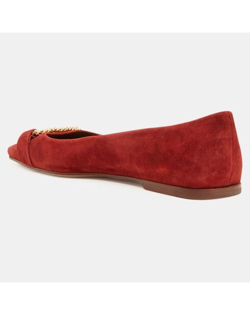 Ballerines en Velours de Cuir Erminia rouges