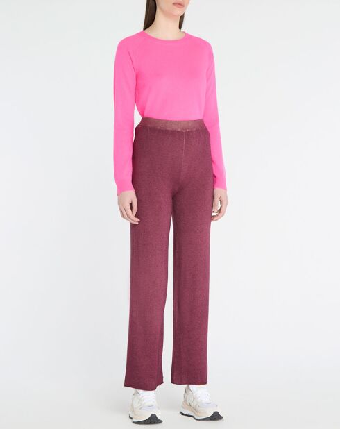 Pantalon 100% Cachemire  violet foncé