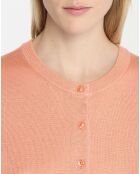 Cardigan en Soie & Cachemire Facaosilk col rond rose