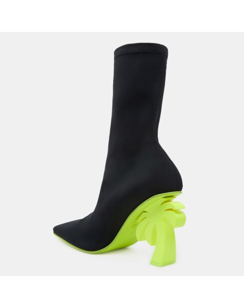 Bottines Palm Heel noir/jaune - Talon 10 cm