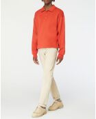 Pull polo en Maille de Coton Dolonit rouge orangé