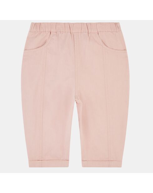 Pantalon en twill de coton bio Ophra rose