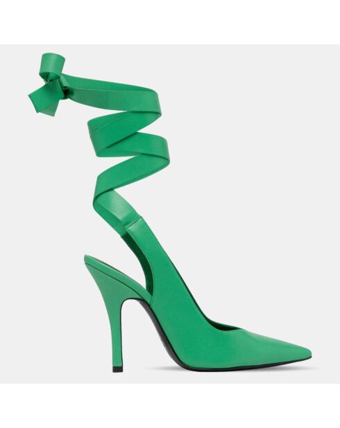 Slingbacks en Cuir Venus verts - Talon 10,5 cm