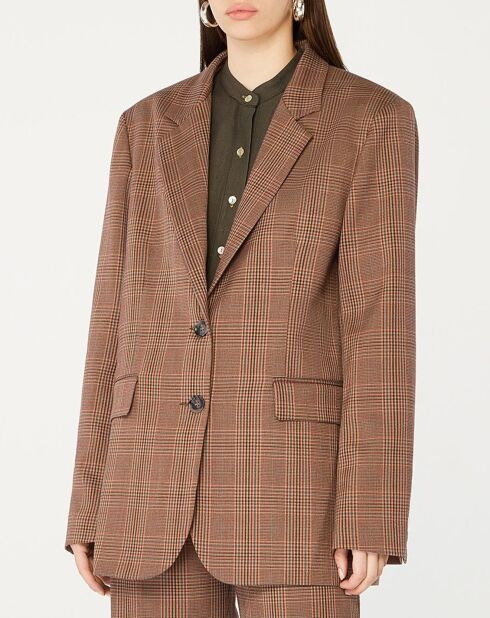 Veste blazer à carreaux Repos marron