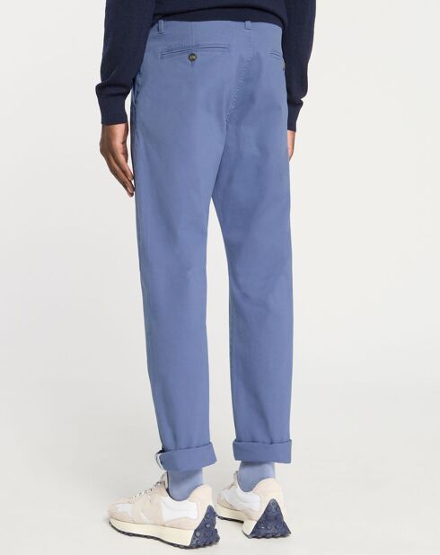 Pantalon chino en Coton bio droit Kutdroit bleu vintage