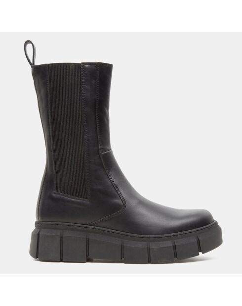 Chelsea Boots en Cuir Armor noires - Talon 5 cm